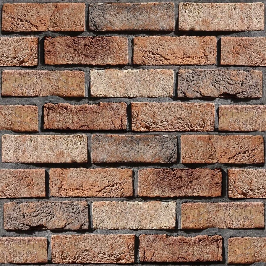 3D Effect Adhesive Wallpaper Aged Brown Brick Mineiro Bedroom Living Room 1m X 50cm - 彩色 - 查看 1