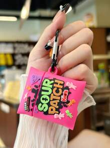 Cartoon Candy-Shaped Silicone Bluetooth Earphone Protective Case - Pink - View 3