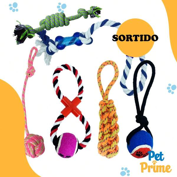 Kit 5 Brinquedo Cachorro Cordas Sortidas para Cachorro Savana Pet - Sortida