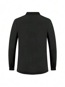 cimmuovere 2pcs Set Women Fashion Stand Collar Scrub Uniform Set - Black - View 5