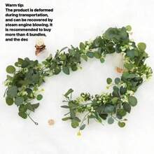 1pc 180cm Artificial Green Vine Garland With Eucalyptus, Baby's Breath And Boxwood Leaves For Wedding, Party, Home Decoration, Arch, Wreath