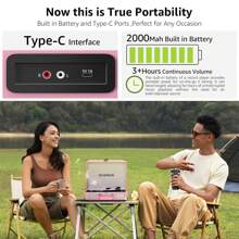SILWISUN Vinyl Record Player 3 Speed Turntable With Bluetooth, Built In Battery, Portable Suitcase, Built In Speakers,Type-C Port 3.5mm Headphone Jack Aux In/RCA Out Pink For Home Decoration Gift Pink Green Black Brown - 粉紅銀 - 查看 3