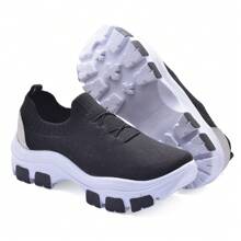Women's Platform Sneakers With High Sole, Blogger Girl, Lightweight And Comfortable - 黑色 - 查看 3