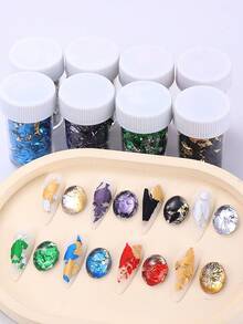 2 Hộp 8 Màu Giấy Bạc Mạ Vàng 3D Giấy Bạc Mạ Vàng Kim Loại Lát Trang Trí Bằng Giấy Bạc Không Đối Xứng Cho Thiết Kế Làm Móng Tay, Thủ Công DIY, Vẽ Tranh, Làm Đồ Trang Sức Trang Trí Móng Tay Đá Quý Vật Dụng Làm Móng Tay - Nhiều màu - Xem 7