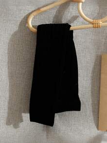 1 quần legging dệt kim cáp cho bé gái, phong cách tối giản sang trọng, cạp cao, thích hợp để mặc tã, thoải mái, mềm mại, thân thiện với da, không bó sát, phong cách Tây Ban Nha để mặc bên trong hoặc bên ngoài - Nhiều màu - Xem 5