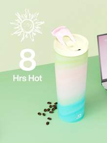 30盎司保温杯，带盖和吸管，100%防漏旅行咖啡杯，不锈钢材质，保冷24小时或保热8小时，适用于车载杯架 - 綠粉藍漸變 - 查看 4