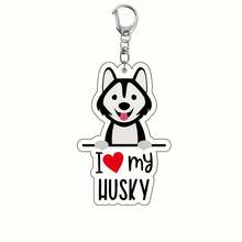 Acrylic Dog Breed Keychains - I Love My Dog Themed Key Rings - Animal Lovers Car Keychain With Assorted Breeds For Birthday Gifts And Bag Decoration - One Piece - Multicolor - View 20