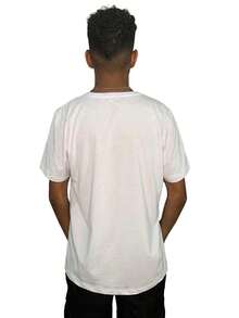 Men's Plain Black And White Basic T-Shirt - 白色 - 查看 4