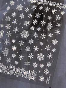 1 Miếng Dán Móng Tay Hình Bông Tuyết Nhiều Màu Sắc Màu Trắng Giáng Sinh Vỏ Sò 5D Nhẹ Và Dễ Thương Tự Dán Trang Trí Móng Tay Phụ Kiện DIY - trắng - Xem 2