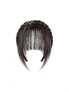 Air Bangs Wig Female Forehead Fishbone Braid Headband Bangs Integrated Single Braid Headband Bangs