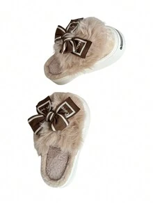 2024-2025 Fashion Bow Sneaker,Women's Fur Sneaker - 卡其色 - 查看 3