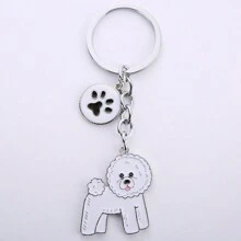 1pc Alloy Metal Dachshund Cute Jack Dog Pet Key Ring Dog Tag Charm Car Keychain Lovely Bag Pendant For Best Friend Student's Gift Car Accessories Bag Charm Backpack For School
