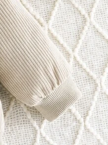 Baby Boys Autumn/Winter Warm Thicken Fleece Ear Decor Faux Pocket Decoration Casual Outdoor Jacket - Apricot - View 4