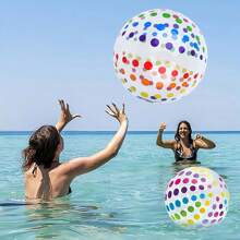 1pc 24 Inch Inflatable Colorfull Beach Balls Blow Up Polka Dot Water Balls Outdoor Sports Games Toys Party Decoration - Transparent - View 7
