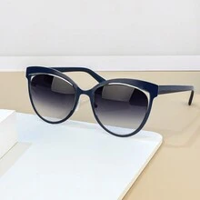 2024 1 件女士猫眼偏光时尚眼镜多色时尚眼镜现代简约风格适合男女户外旅行或海滩派对﻿ - 彩色 - 查看 4