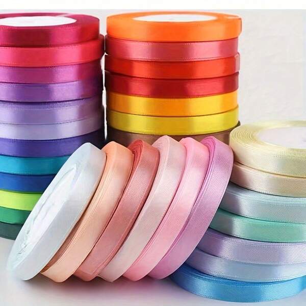 23 metri di nastro di seta colorato, largo 1 cm, per intrecciare i capelli, confezionare regali, decorare torte