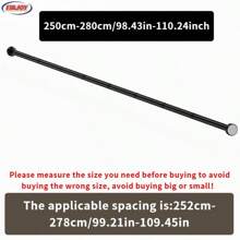FIRJOY 1 thanh treo rèm tắm bằng thép không gỉ đầu tròn màu đen, không cần khoan, thanh treo rèm gia dụng bằng thép không gỉ, thanh phơi quần áo phòng ngủ, thanh phơi ban công đa năng, thanh treo áo choàng tắm và khăn tắm phòng tắm dạng thu gọn, thanh treo rèm gia dụng, thanh treo khăn tắm dạng thu gọn trong phòng tắm. Trang trí phòng tắm gia đình, trang trí mùa thu, phụ kiện phòng tắm, trở lại trường học - màu đen - Xem 14