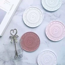 1pc Diatomaceous Earth Simple 10CM Round Coaster Waterproof Thermal Insulation Coaster - Multicolor - View 3