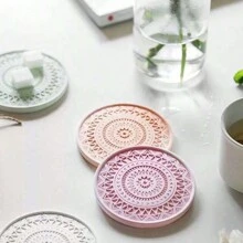 1pc Diatomaceous Earth Simple 10CM Round Coaster Waterproof Thermal Insulation Coaster - Multicolor - View 8