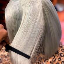 Cheap Sliver Grey Short Bob Human Hair Wigs For Women Wear 13x4 Transparent Lace Front Wig Human Hair Straight Brazilian Virgin Gray Colored Bob Wigs Pre Plucked Natural Hairline With Baby Hair
