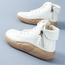 女士冬季雪地靴，保暖蓬松衬里，防水防滑软底靴 - 米色 - 查看 2