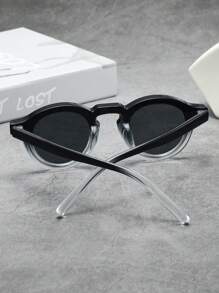 1 pieza Gafas con montura redonda y minimalista de moda, unisex (apropiadas para conducir, viajar, vacaciones, uso casual, actividades al aire libre, uso diario) para verano, playa, vacaciones, exterior, viajes