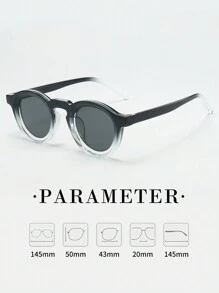 1 pieza Gafas con montura redonda y minimalista de moda, unisex (apropiadas para conducir, viajar, vacaciones, uso casual, actividades al aire libre, uso diario) para verano, playa, vacaciones, exterior, viajes