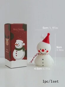 1 件雪人香薰大豆蜡烛，室内装饰，非常适合圣诞节和万圣节，创意装饰品，无烟蜡烛 - 彩色 - 查看 9