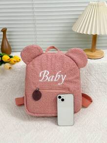 1 chiếc Ba lô vải nhung hoạt hình cho nữ sinh dễ thương hình chú gấu Ba lô đi học phong cách mới Ins Lambswool nhỏ - A - Xem 8
