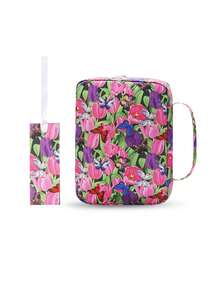 1 túi đựng đồ họa tiết hoa, túi đựng sách di động, hộp bảo vệ có quai xách và túi có khóa kéo, quà tặng Giáng sinh tinh tế cho bạn bè - Nhiều màu - Xem 10