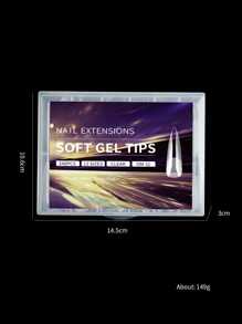 240片哑光全覆盖式美甲贴片，杏仁形、方形、棺材形、法式尖头假指甲，前薄后厚设计，贴合牢固，可重复使用凝胶延长甲片，美甲用品，适合DIY美甲 - 無色 - 查看 5