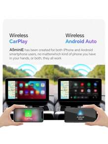 Acodo Bộ chuyển đổi mini 2 trong 1 mới có dây kết nối với Carplay không dây và Android Auto dành cho xe hơi OEM CarPlay Tốc độ truyền 5GHz WiFi5 Cắm và chạy Thời trang và di động Thích hợp - màu đen - Xem 4