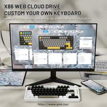 ATTACK SHARK X86 75% Wireless Gasket Mechanical Keyboard With Knob, CNC Aluminum Turd, 3 Mode Connectivity,82 Key Hot Swappable,Custom Linear Switches RGB Gaming Keyboard For Win - 乳白色 - 查看 6