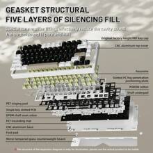 ATTACK SHARK X86 75% Wireless Gasket Mechanical Keyboard With Knob, CNC Aluminum Turd, 3 Mode Connectivity,82 Key Hot Swappable,Custom Linear Switches RGB Gaming Keyboard For Win - 乳白色 - 查看 5