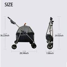 1pc In Stock Pet Stroller Pram Trolley, Suitable For Dogs, Cats, Teddy, Compact & Portable For Small Pets Dog Stroller Cat Stroller Pet Stroller Dog Strollers For Dogs - Multicolor - View 2