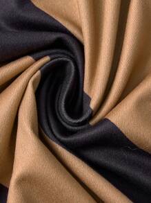 BIUBIU Vestido de mujer talla grande de unicolor con pliegues en la cintura y mangas tipo murciélago, ropa exterior con estampado geométrico - Caqui - Ver 7