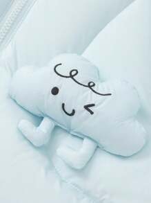 Balabala Girls' Down Jacket Cloud Patterned Warm Winter 2024 Outerwear - Ice Blue - View 6