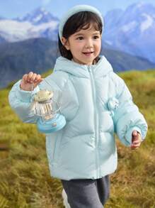 Balabala Girls' Down Jacket Cloud Patterned Warm Winter 2024 Outerwear - Ice Blue - View 1