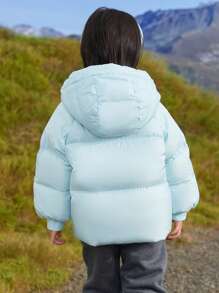 Balabala Girls' Down Jacket Cloud Patterned Warm Winter 2024 Outerwear - Ice Blue - View 3