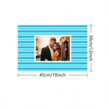 4 Stücke personalisierte Foto/Buchstaben Leinen Tischsets - hitzebeständig, waschbar Tischläufer für Catering & Partys - perfekt für Hochzeiten, Geburtstage, Jahrestage, Valentinstag - personalisierte Küche & Esszimmer Nutzung