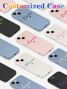 Personalized Heart Signature Short Phrase Transparent Shockproof Thick Phone Case Cover For S23 24 Ultra, A15, S22, S23, S25 Ultra, A13, A14, A16, A53, A54, A55, A56, A05, A04