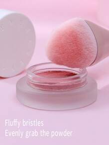 1 件套多功能心形化妆刷套装，包括腮红、粉底和粉刷，易于拾取粉末并均匀涂抹化妆 - 粉色 - 查看 2