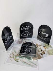1pc Arch Acrylic Signs With Stand For Reception,Wedding And Party Event,Christmas