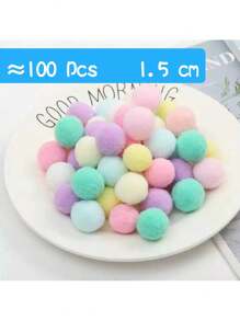 100/200Pcs 1cm/1.5cm Assorted Pompoms Multicolor Valentine Day Arts And Crafts Fuzzy Pom Poms Balls For DIY Creative Crafts Decorations, Christmas Gift Ideas, DIY Christmas Ornaments - Multicolor - View 18
