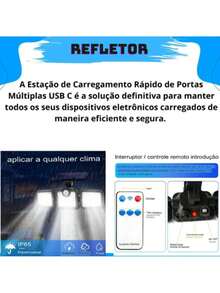 Large 120 LED Floodlight With Rotating Solar Panel Motion Sensor Remote Control - Multicolor - View 4