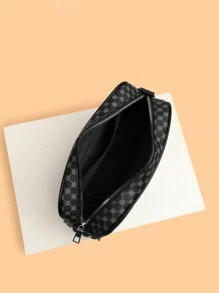 Bolso de hombro casual a cuadros para hombre, nueva bolsa cruzada coreana, bolsa cuadrada pequeña y a la moda, marca de mochila pequeña, regalo de Navidad y Halloween, bolso lateral, bolso Hobo, bolso de cadera, bolso negro, artículos esenciales para vacaciones, bolso de bandolera para camping, bolso de vuelta al colegio, bolso de vacaciones, bolso cruzado, útiles escolares de primavera, bolso de bandolera con estampado, bolso pequeño, cartera