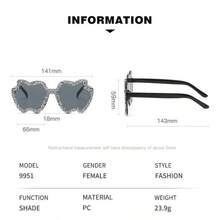 1 件装新款时尚水钻装饰透明果冻色苹果形时尚女士眼镜，心形无框眼镜，适合派对和日常使用时尚女士眼镜女士太阳镜海滩配饰复古 Y2k - 配色框架顏色 - 查看 5