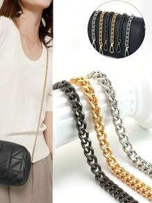 1/2/3pcs Metal Chain Shoulder Strap Bag Chain Accessories Handbag Straps For Crossbody Bag Chain Golden Chain Shoulder Strap Mahjong Bag Long Chain Accessories Underarm Bag Chain Replacement Shoulder Strap DIY Modification Accessories Extension Chain Single Shoulder Bag Crossbody Bag Universal DIY Handmade Detachable Straps Handle Shoulder Metal Replacement Chains Bag Parts Accessories - Multicolor - View 1
