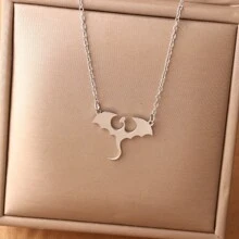 Collar con colgante de dragón de acero inoxidable, joyería de dragón fantástica, collar de dragón dorado gótico, collar medieval de uso diario - Collar - Ver 7