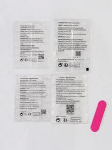 24入組可愛花卉設計中長方形假指甲，適用於學生和上班族的日常佩戴，壓克力假指甲美甲工具 - 彩色 - 查看 7